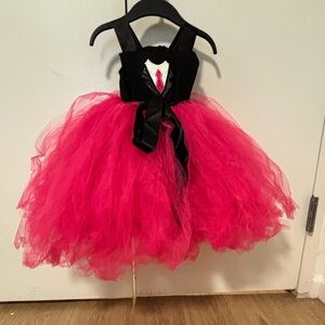 Elegant Black and Pink Boss Baby Tutu Dress with matching 7c shoe for Kids
